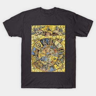 Vintage Astrology, Renaissance Zodiac Wheel, 1555 T-Shirt